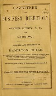 Cover of: Gazetteer and business directory of Genesee County, N.Y., for 1869-70.