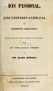 Cover of: Das Passional by Friedrich Karl Köpke