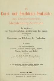 Cover of: Die Kunst- und Geschichts-Denkmäler des Grossherzogthums Mecklenburg-Schwerin