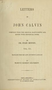 Cover of: Letters by Jean Calvin