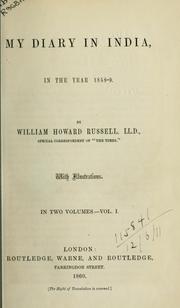 Cover of: My diary in India in the year 1858-9 by Sir William Howard Russell
