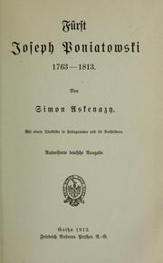 Cover of: Fürst Joseph Poniatowski 1763-1813