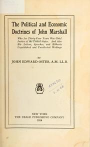 Cover of: The political and economic doctrines by John Marshall