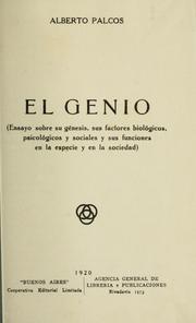 Cover of: El genio by Alberto Palcos