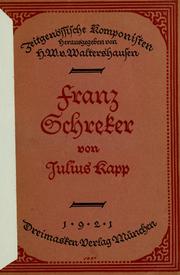 Cover of: Franz Schreker: der mann und sein werk