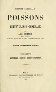 Cover of: Histoire naturelle des poissons: ou, Ichthyologie générale