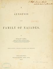 Cover of: A synopsis of the family Naiades. by Isaac Lea
