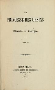 Cover of: La princesse des ursins by Alexandre de Lavergne