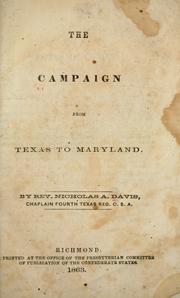 Cover of: The campaign from Texas to Maryland.