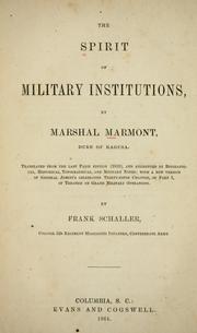 Cover of: The spirit of military institutions