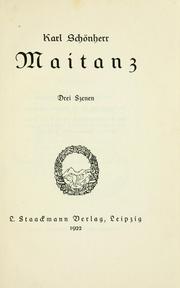 Cover of: Maitanz: drei Szenen