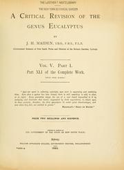 Cover of: A critical revision of the genus Eucalyptus by Joseph Henry Maiden