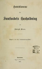 Cover of: Hovedlovene for samfundets husholdning by Adolph Steen
