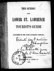 Cover of: The Quebec and lower St. Lawrence tourist's guide