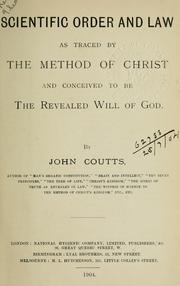 Cover of: Scientific order and law by John Coutts
