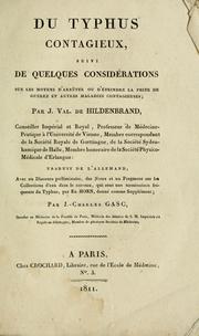 Cover of: Du typhus contagieux by Johann Valentin von Hildenbrand