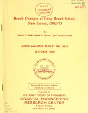 Beach changes at Long Beach Island, New Jersey, 1962-73 by Martin C. Miller