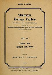 Cover of: Extracts from Lincoln's state papers by Abraham Lincoln