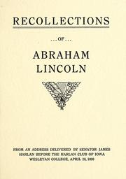 Cover of: Recollections of Abraham Lincoln