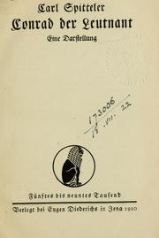 Cover of: Conrad der leutnant: eine darstellung
