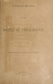 Cover of: Official report of the Battle of Chickamauga.