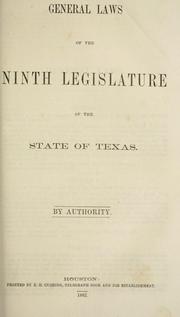 Cover of Laws of the eighth Legislature of the State of Texas, extra session by Texas