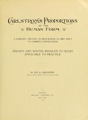 Cover of: Carlstrom's proportions of the human form by John A. Carlstrom