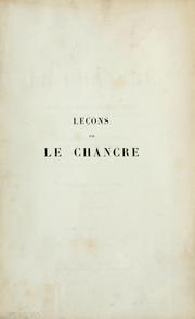 Cover of: Leçons sur le chancre