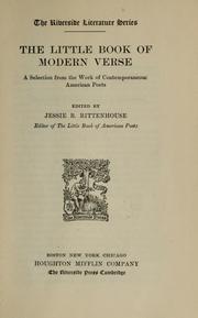 Cover of: The little book of modern verse: a selection from the work of contemporaneous American poets