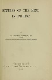 Cover of: Studies of the mind in Christ