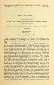 Cover of: Lincoln memorial by United States. Congress. House. Committee on the Library