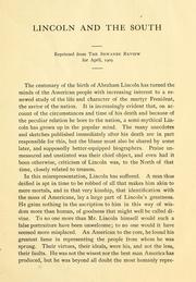 Cover of: Lincoln and the South.