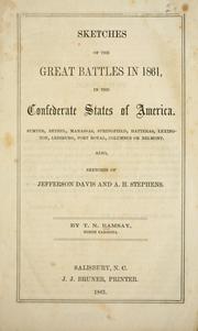 Cover of: Sketches of the great battles in 1861, in the Confederate States of America. | T. N. Ramsay