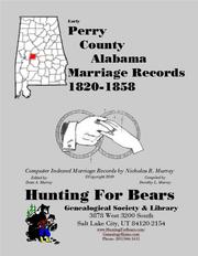 Cover of: Early Perry County Alabama Marriage Records 1820-1858