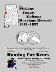 Cover of: Early Pickens County Alabama Marriage Records 1881-1892