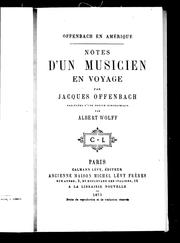 Cover of: Offenbach en Amérique: notes d'un musicien en voyage