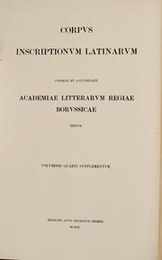 Cover of: Inscriptiones parietariae Pompeianae, Herculanenses, Stabianae by Karl Friedrich Wilhelm Zangemeister