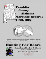 Cover of: Early Franklin County Alabama Marriage Records 1890-1902