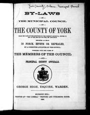 Cover of: By-laws of the Municipal Council of the County of York by York (Ont. : County), York (Ont. : County)