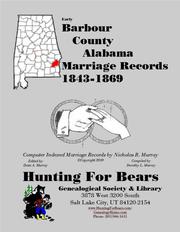 Early Barbour County Alabama Marriage 1843-1869 by Nicholas Russell Murray