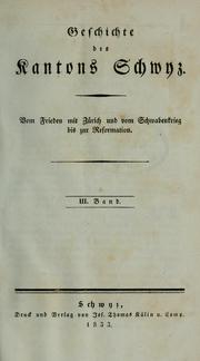 Geschichte des Kantons Schwyz by Thomas Fassbind