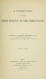 Cover of: A commentary on the First Epistle to the Corinthians