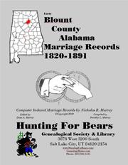 Early Blount County Alabama Marriage 1820-1891 by Nicholas Russell Murray