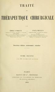 Cover of: Traité de thérapeutique chirurgicale