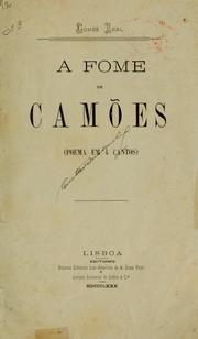 Cover of: A fome de Camões (poema em 4 cantos)