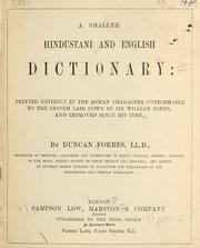 Cover of: A smaller Hindustani and English dictionary