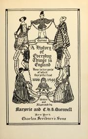Cover of: A history of everyday things in England