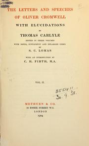 Cover of: The letters and speeches, with elucidations by Thomas Carlyle: edited with notes, supplement and enl. index