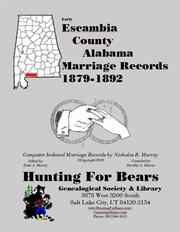 Cover of: Early Escambia County Alabama Marriage Records 1879-1892