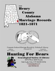 Cover of: Henry Co AL Marriages 1821-1871 by 